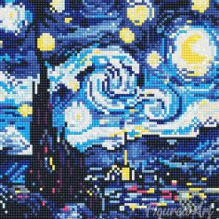 Figuredart Mini Diamond Painting 25X25Cm - Nuit Toile Vibrante | Broderie Diamant Paysages