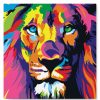 Figuredart Mini Peinture Par Numros 20X20Cm Avec Cadre Lion Pop Art | Pop Art