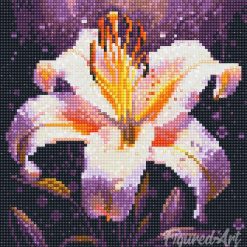 Figuredart Mini Diamond Painting 25X25Cm - Panouissement De Lys | Broderie Diamant Fleurs