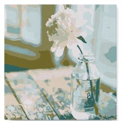 Figuredart Mini Peinture Par Numros 20X20Cm Avec Cadre Fleur Blanche | Fleurs