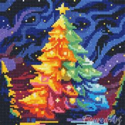 Figuredart Mini Diamond Painting 25X25Cm - Sapin De No00Ebl Color | Broderie Diamant Noel