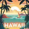 Figuredart Broderie Diamant - Affiche Poster Hawaii | Broderie Diamant Ville