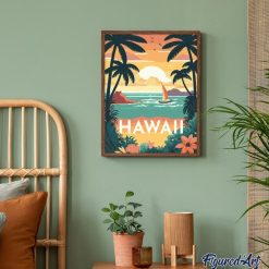 Figuredart Broderie Diamant - Affiche Poster Hawaii | Broderie Diamant Ville