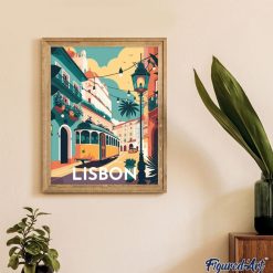 Figuredart Broderie Diamant - Affiche Poster Lisbonne | Broderie Diamant Ville