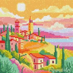 Figuredart Mini Diamond Painting 25X25Cm - Printemps En Toscane | Broderie Diamant Paysages