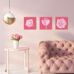 Figuredart Mini Peinture Par Numros 20X20Cm Avec Cadre Corolle De Rose | Fleurs