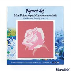 Figuredart Mini Peinture Par Numros 20X20Cm Avec Cadre Corolle De Rose | Fleurs