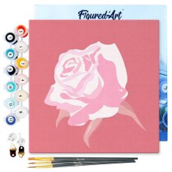 Figuredart Mini Peinture Par Numros 20X20Cm Avec Cadre Corolle De Rose | Fleurs