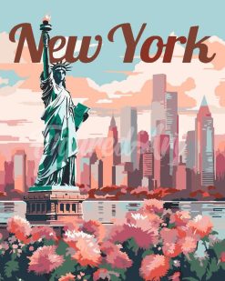 Figuredart Affiche De Voyage New York En Fleurs | Ville