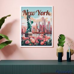 Figuredart Affiche De Voyage New York En Fleurs | Ville