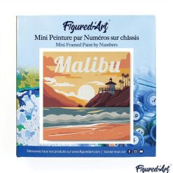 Figuredart Mini Peinture Par Numros 20X20Cm Avec Cadre Plage De Malibu | Paysages