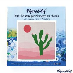 Figuredart Mini Peinture Par Numros 20X20Cm Avec Cadre Cactus | Paysages