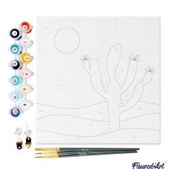 Figuredart Mini Peinture Par Numros 20X20Cm Avec Cadre Cactus | Paysages