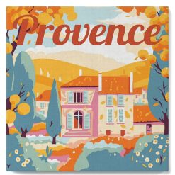 Figuredart Mini Peinture Par Numros 20X20Cm Avec Cadre Automne En Provence | Affiche Vintage