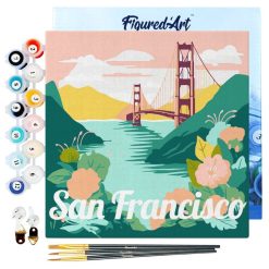 Figuredart Mini Peinture Par Numros 20X20Cm Avec Cadre San Francisco | Ville