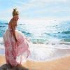 Figuredart Femme En Robe Sur La Plage | Romantique