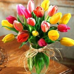 Figuredart Broderie Diamant - Bouquet De Tulipes | Broderie Diamant Fleurs