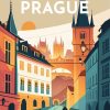 Figuredart Broderie Diamant - Affiche Poster Prague | Broderie Diamant Ville