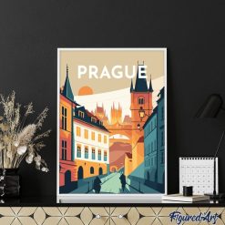 Figuredart Broderie Diamant - Affiche Poster Prague | Broderie Diamant Ville