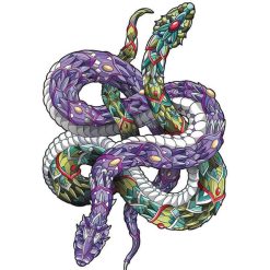 Figuredart Puzzle 2D En Bois - Serpents Enrouls | Puzzle En Bois 2D