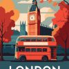 Figuredart Affiche Vintage Londres | Affiche Vintage