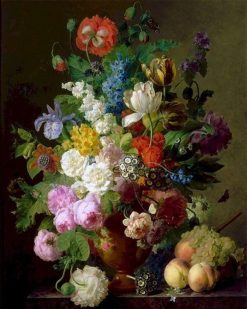 Figuredart Jan Frans Van Dael - Vase De Fleurs Raisins Et P00Eaches | Fleurs