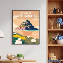 Figuredart Broderie Diamant - Affiche Poster Mont Saint-Michel | Broderie Diamant Ville