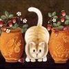 Figuredart Chat Au Milieu Des Vases | Fleurs