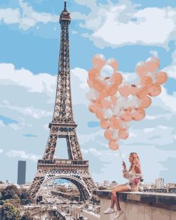 Figuredart Femme Et Ballons Au Bord De La Tour Eiffel | Ville