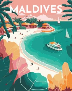 Figuredart Affiche Vintage Maldives | Paysages