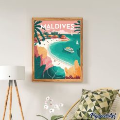 Figuredart Affiche Vintage Maldives | Paysages