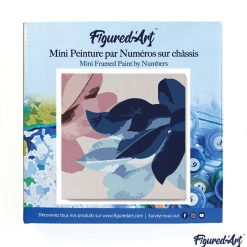 Figuredart Mini Peinture Par Numros 20X20Cm Avec Cadre Ambiance Bleute De Fleurs | Fleurs