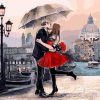 Figuredart Baiser Romantique Sous La Pluie | Romantique