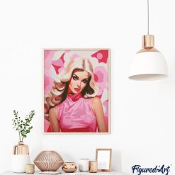 Figuredart Broderie Diamant - Diva Blonde En Rose | Broderie Diamant Romantique