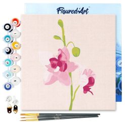 Figuredart Mini Peinture Par Numros 20X20Cm Avec Cadre Orchide | Fleurs