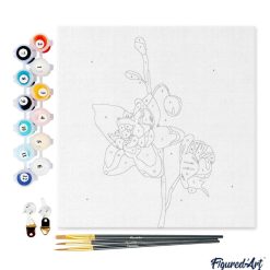 Figuredart Mini Peinture Par Numros 20X20Cm Avec Cadre Orchide | Fleurs