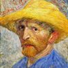 Figuredart Van Gogh Auto Portrait Avec Chapeau De Paille | Reproduction D'Oeuvres