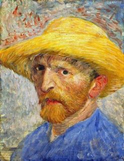 Figuredart Van Gogh Auto Portrait Avec Chapeau De Paille | Reproduction D'Oeuvres