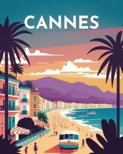 Figuredart Broderie Diamant - Affiche Poster Cannes | Broderie Diamant Ville