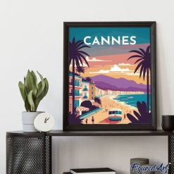 Figuredart Broderie Diamant - Affiche Poster Cannes | Broderie Diamant Ville