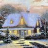 Figuredart Broderie Diamant - Chalet Hivernal Sous La Neige | Broderie Diamant Paysages