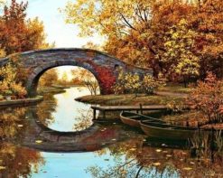 Figuredart Reflet Du Pont Dans L'Eau | Paysages