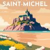 Figuredart Affiche Vintage Mont Saint-Michel | Ville