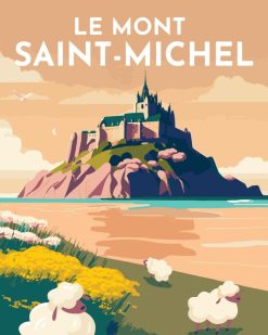 Figuredart Affiche Vintage Mont Saint-Michel | Ville