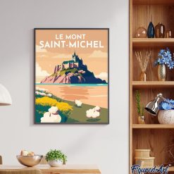 Figuredart Affiche Vintage Mont Saint-Michel | Ville