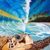 Figuredart Tortue Dans Les Vagues | Paysages