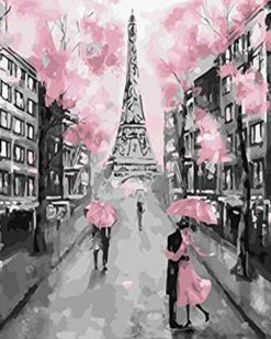 Figuredart Broderie Diamant - Tour Eiffel Et Vie En Rose | Broderie Diamant Ville