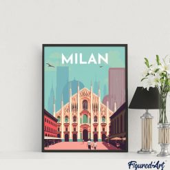 Figuredart Affiche Vintage Milan | Affiche Vintage