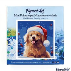 Figuredart Mini Peinture Par Numros 20X20Cm Avec Cadre Chien Mignon No00Ebl | Noel