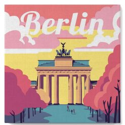 Figuredart Mini Peinture Par Numros 20X20Cm Avec Cadre Berlin | Affiche Vintage